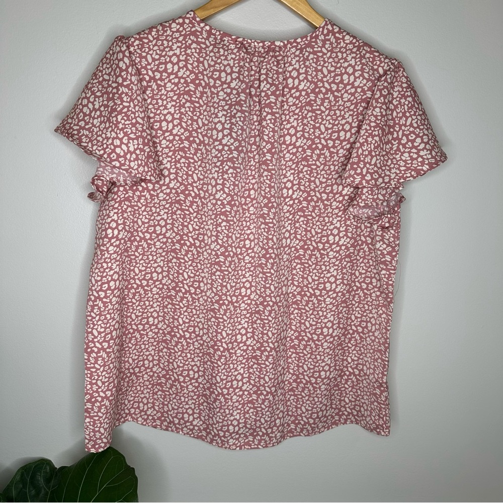 Aconiya Floral Flutter Sleeve Pink blouse - Picture 8 of 8